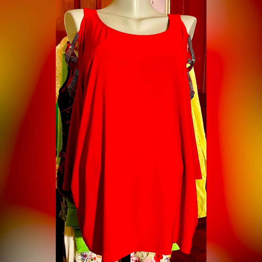 Elegant Red Sleeveless Top